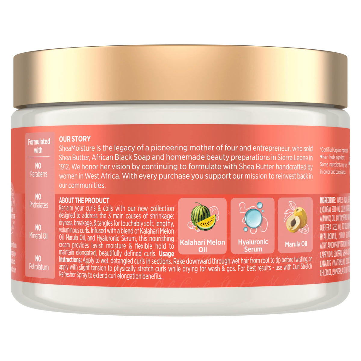 SheaMoisture cream texture in jar demonstrating rich slip