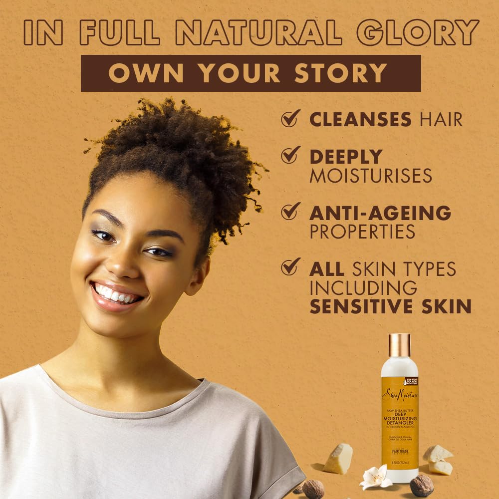 SheaMoisture post-wash styling showing hydrated defined curls