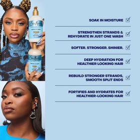 SheaMoisture Protein Power Treatment jar top view indicating rich mask for intensive repair