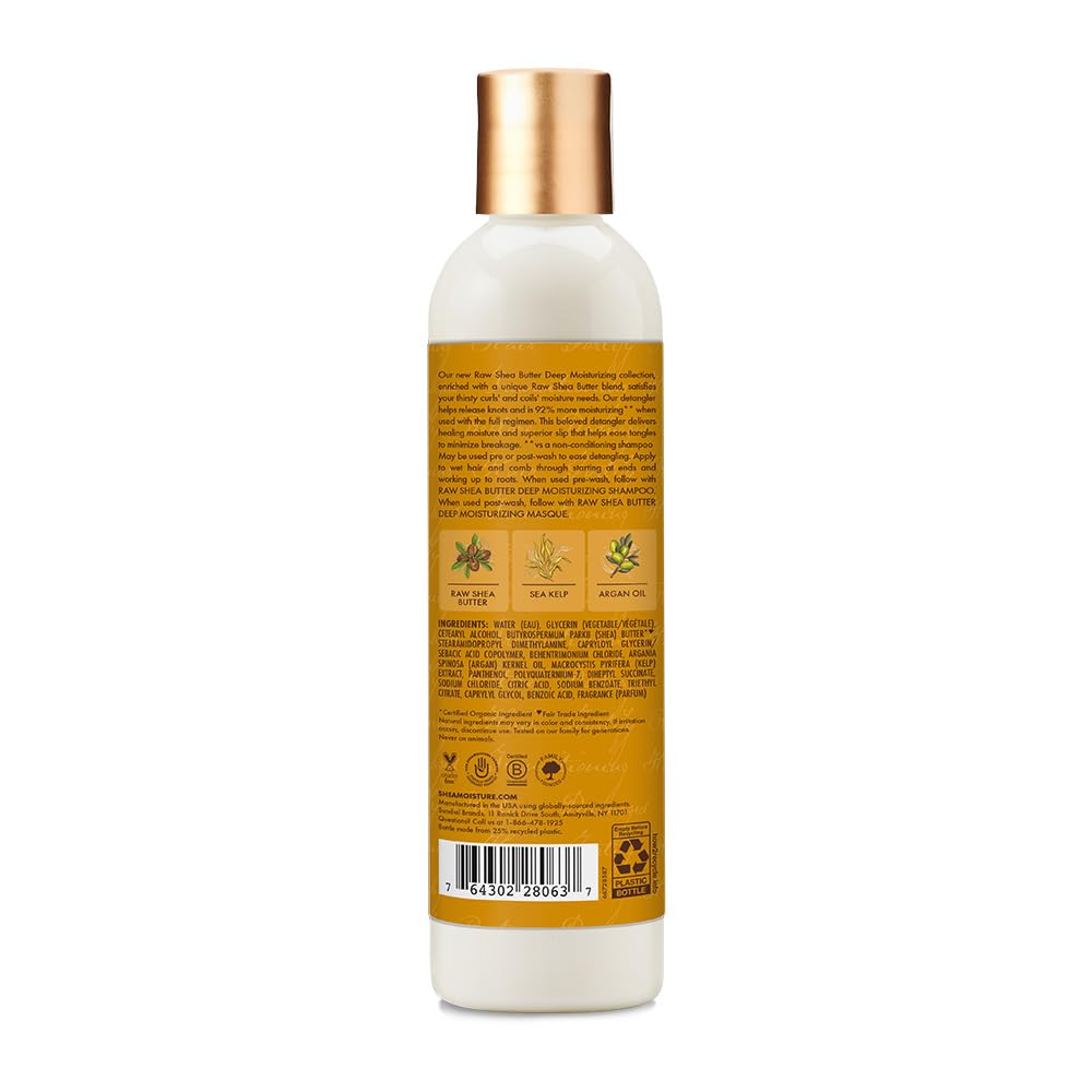 SheaMoisture pump dispensing detangler illustrating easy application