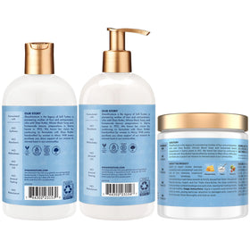 SheaMoisture shampoo bottle close-up highlighting creamy lather and gentle cleansing benefit