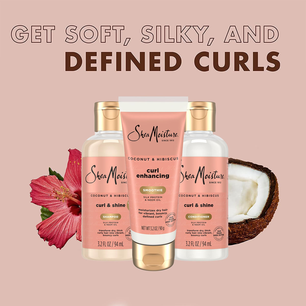 SheaMoisture Curl Enhancing Smoothie dispensed on hand for styling benefit
