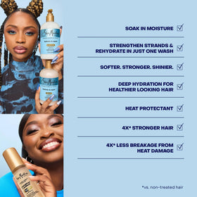 SheaMoisture Strengthen & Protect oil bottle detail showing lightweight formula
