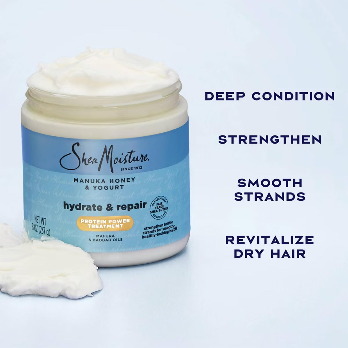 SheaMoisture ingredient textures Mafura and Baobab oils highlighting nourishing properties