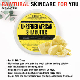 Sheanefit being warmed on hands before application to hydrate skin and soften rough areas