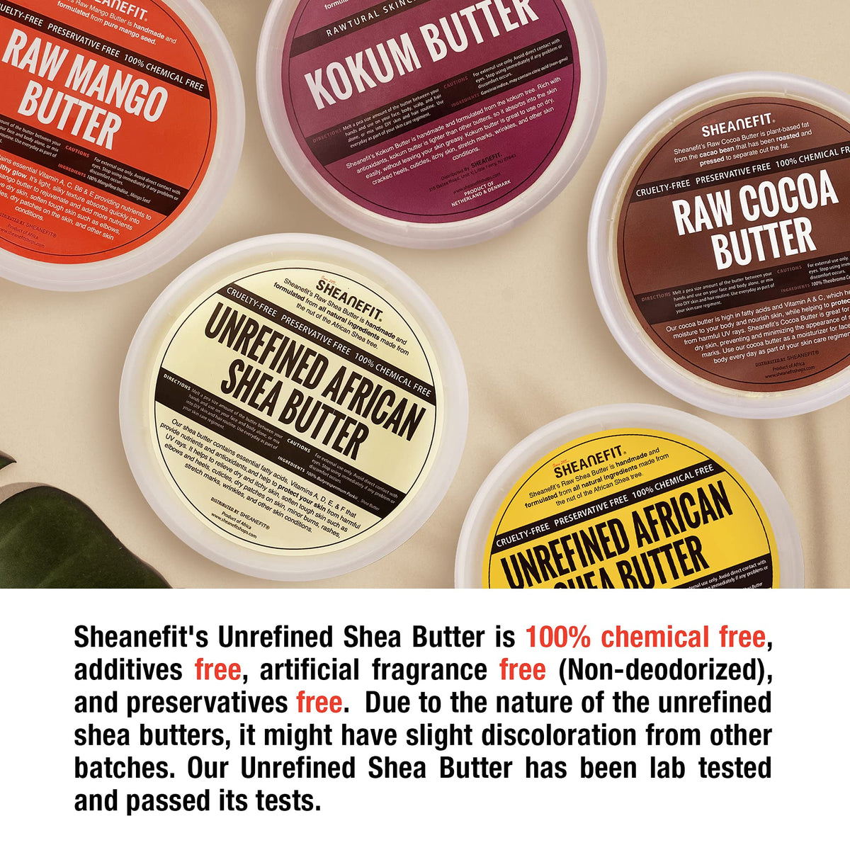 Sheanefit close-up texture of raw shea butter showing creamy spreadability