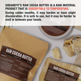 Sheanefit label detail showing raw unrefined claim and ingredient purity benefit