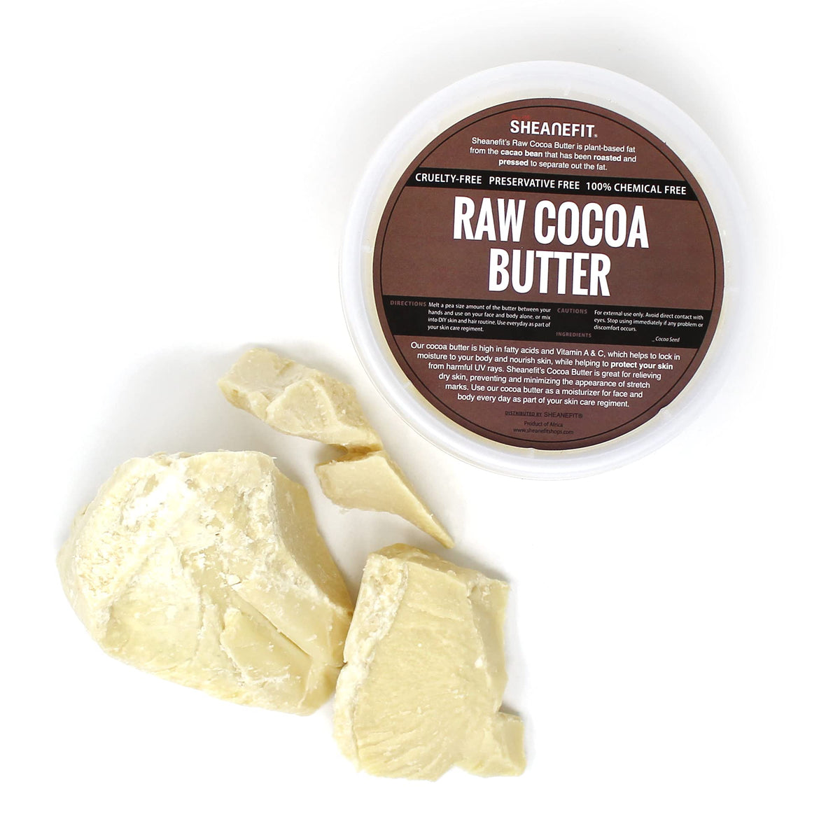 Sheanefit melting cocoa butter in hands demonstrating smooth application and deep hydration