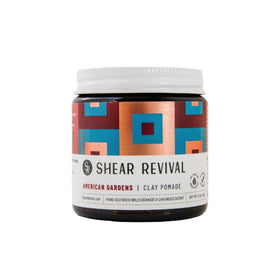 Shear Revival front jar showing label and travel-friendly amber glass