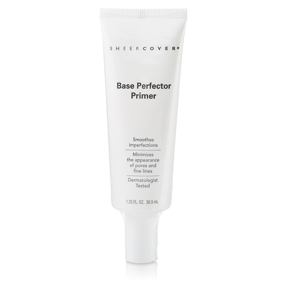 Sheer Cover primer applying on face demonstrates even coverage and smoother makeup base benefit