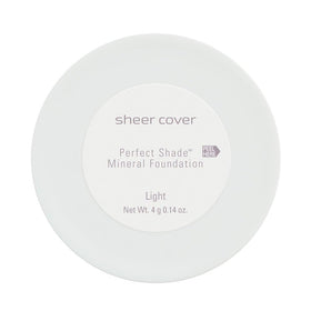 Sheer Cover brush applying powder on skin demonstrating buildable natural coverage