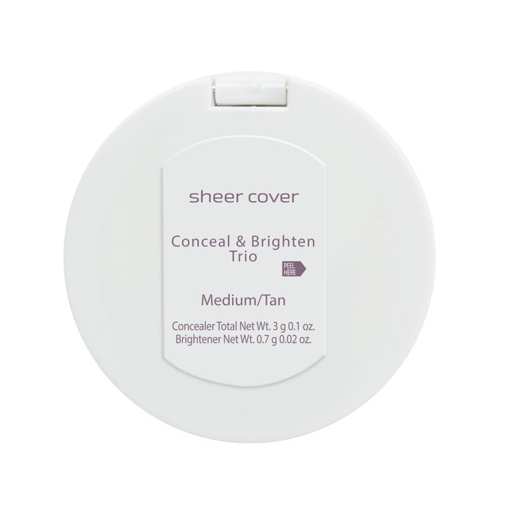 Sheer Cover swatches on skin showing blendable shades and brightening effect
