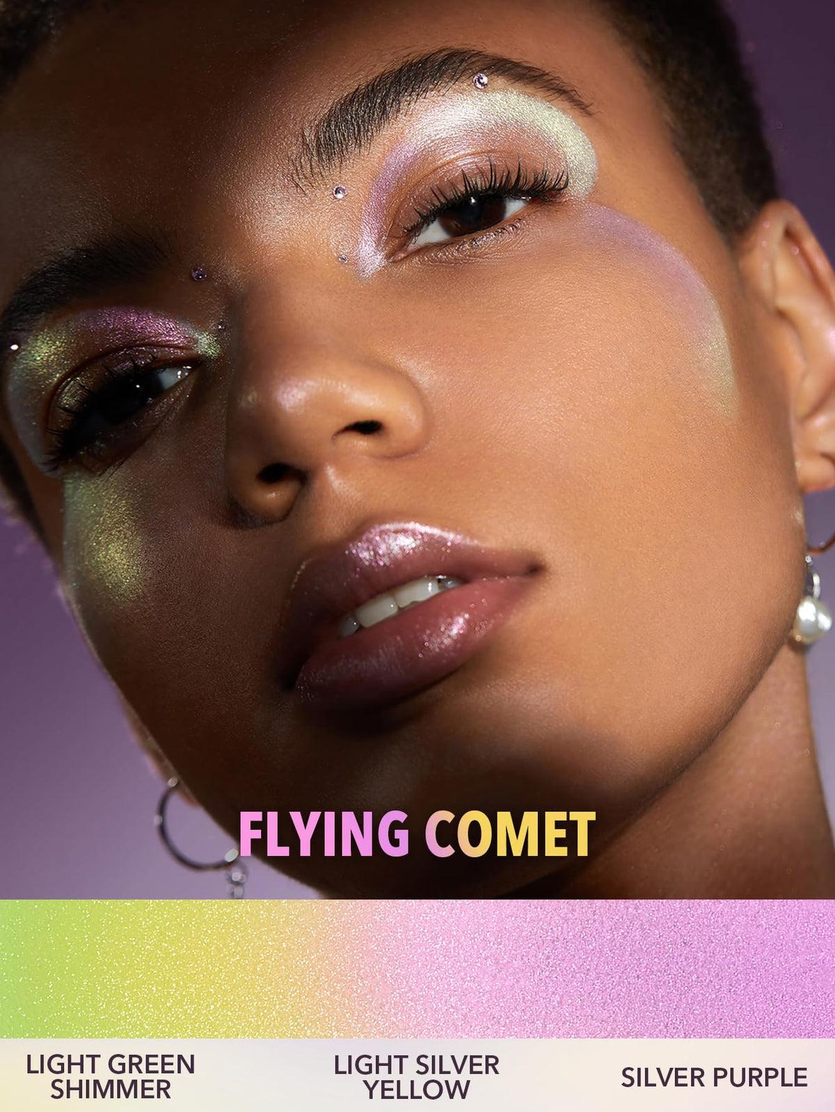 SHEGLAM Chroma-Glow Bloom on-skin swatches showing multichrome shift