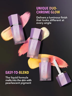SHEGLAM Chroma-Glow Bloom cream-gel texture close-up for blendable shimmer