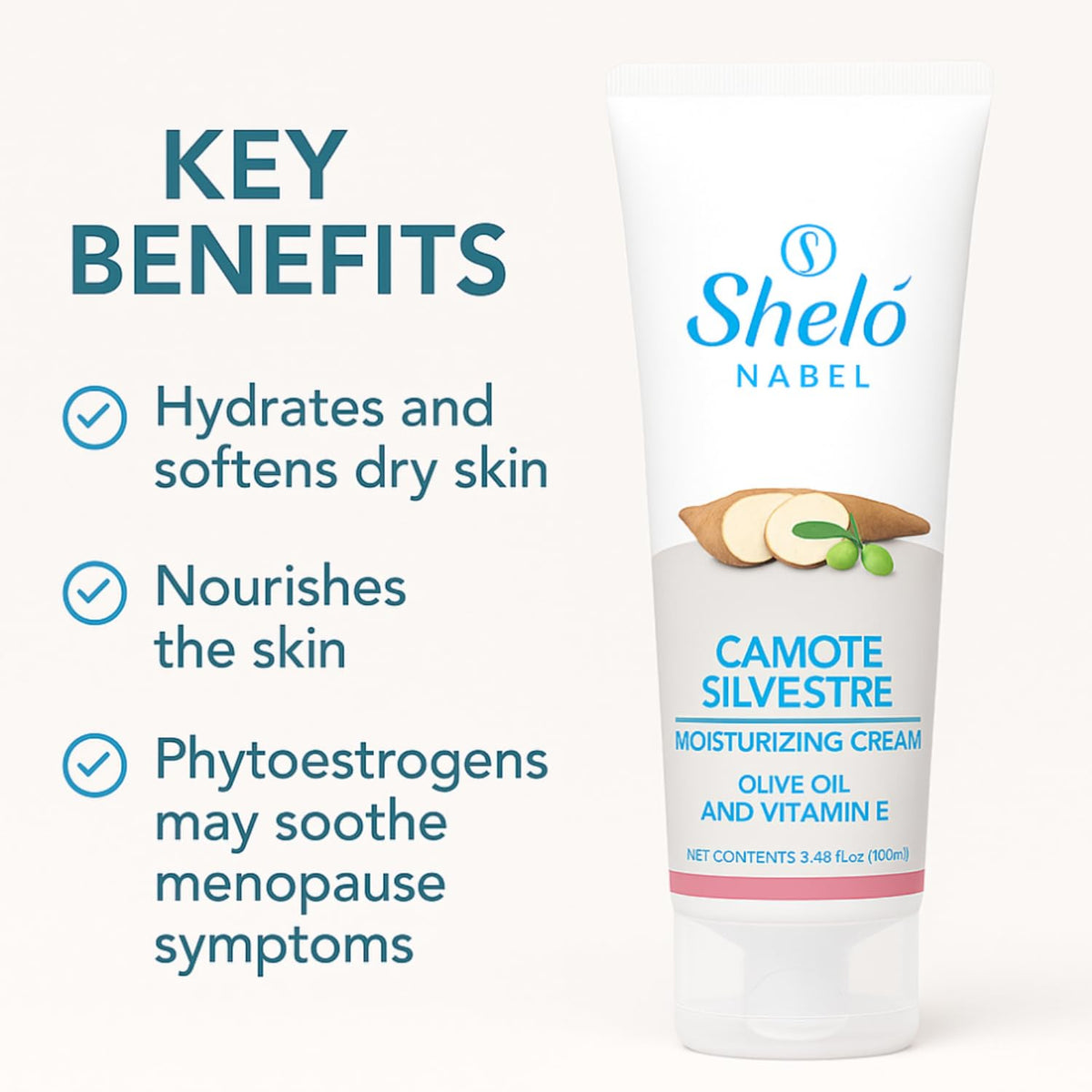 Sheló NABEL cream texture spread showing quick absorption