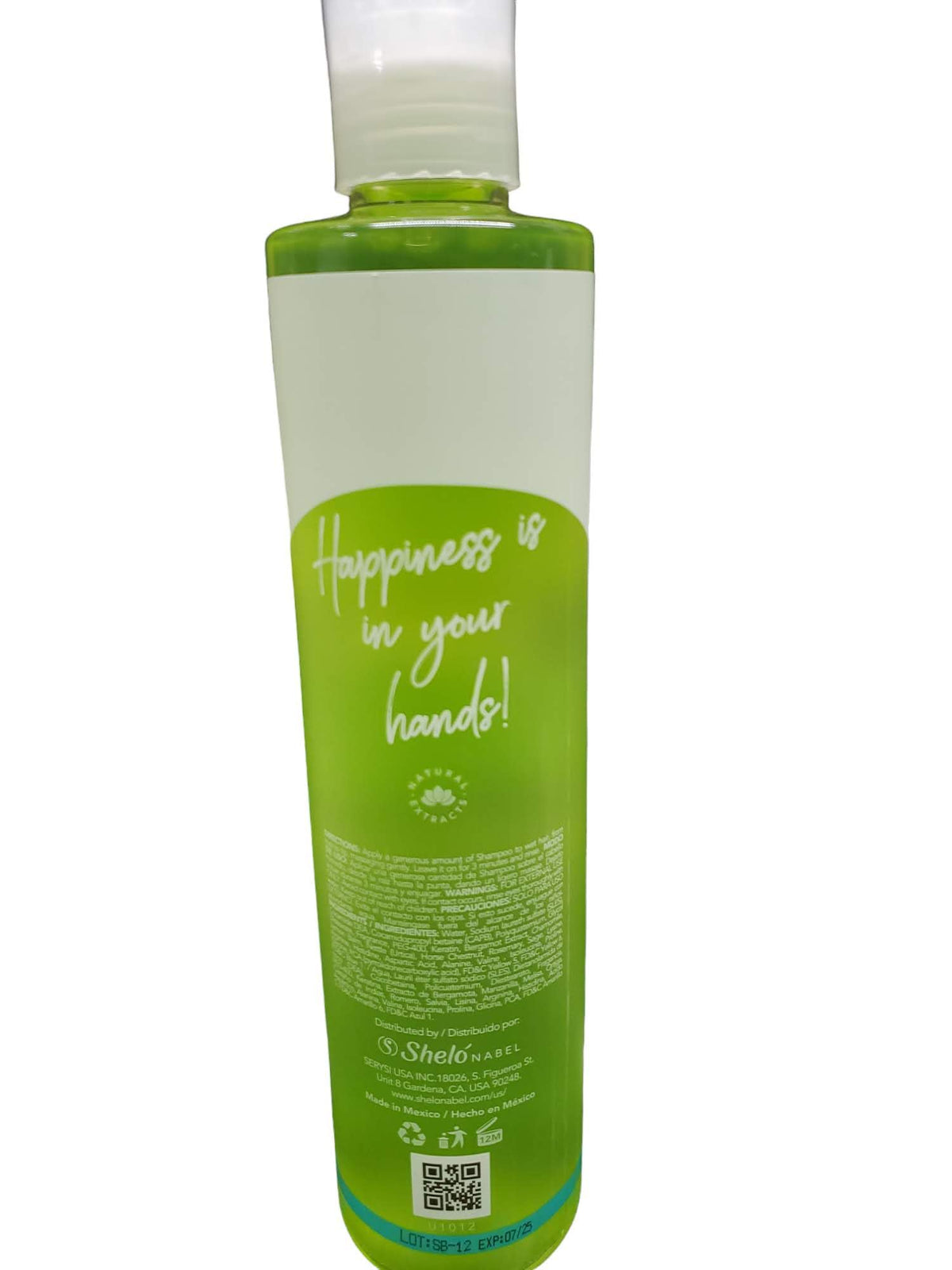 Sheló NABEL shampoo in use in shower showing refreshed scalp benefit