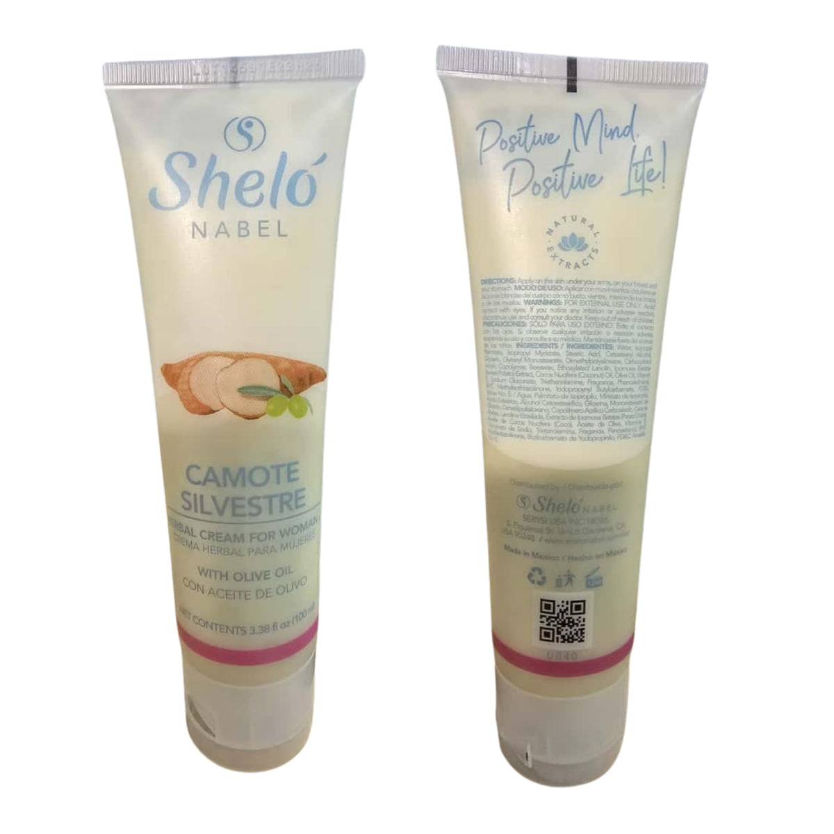 Sheló NABEL close-up of tube cap and label for ingredient clarity