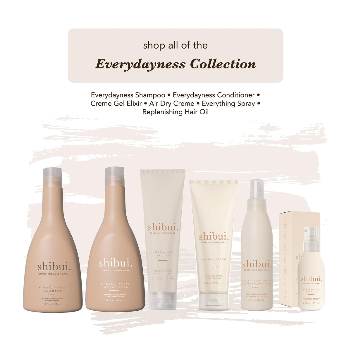 SHIBUI lifestyle bathroom shelf styling scene showing everyday clean beauty use