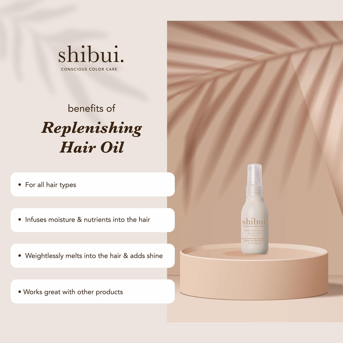 Close-up of Shibui pump and bottle detail highlighting precise dispensing benefit