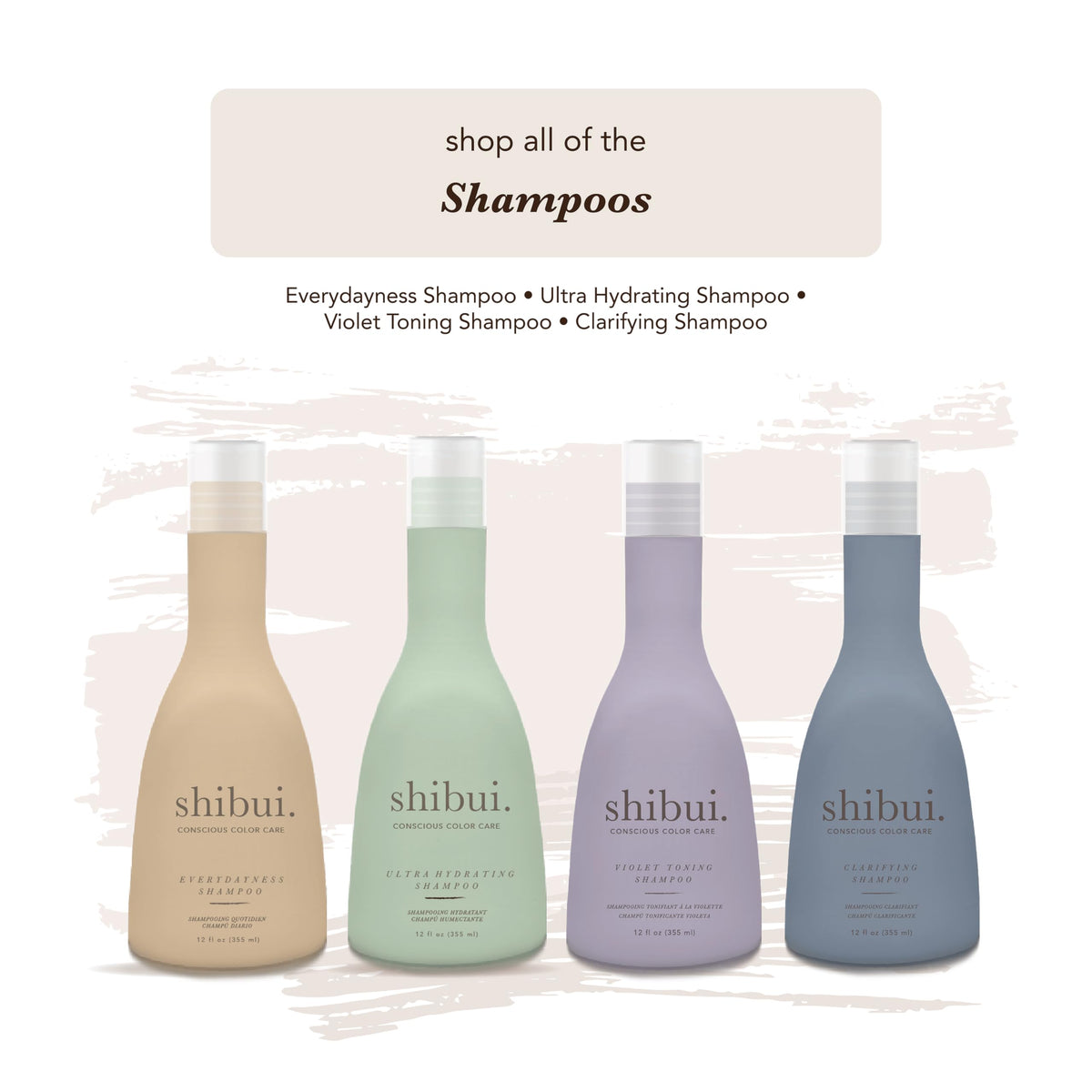 SHIBUI Core 4 ingredients display emphasizing color-care nourishment