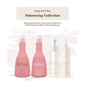SHIBUI bottle on bathroom shelf with styling tools, suggests everyday color-safe routine