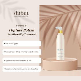 SHIBUI mist spray closeup illustrating fine, even application for shine