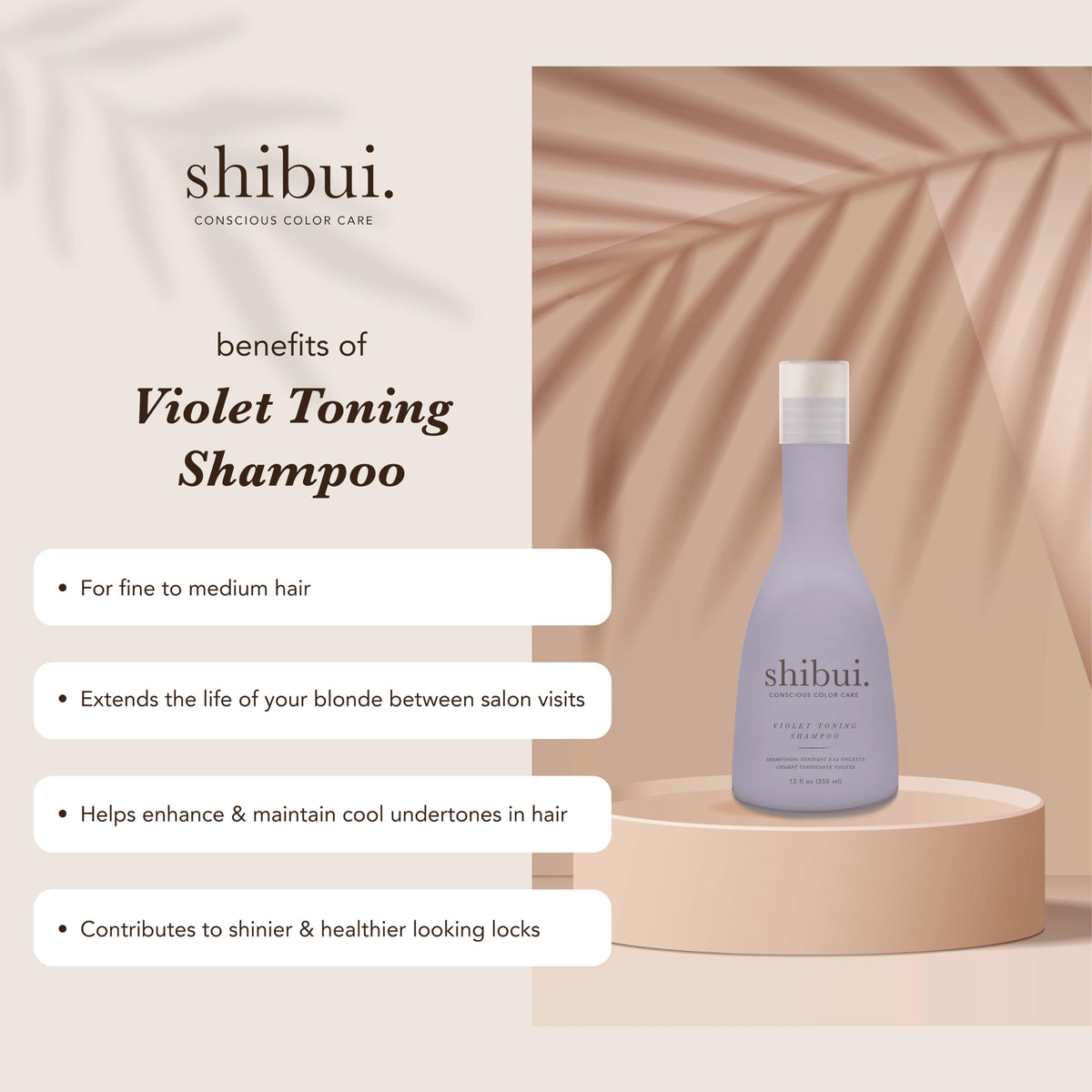 SHIBUI shampoo pouring texture highlighting violet pigment for toning benefits
