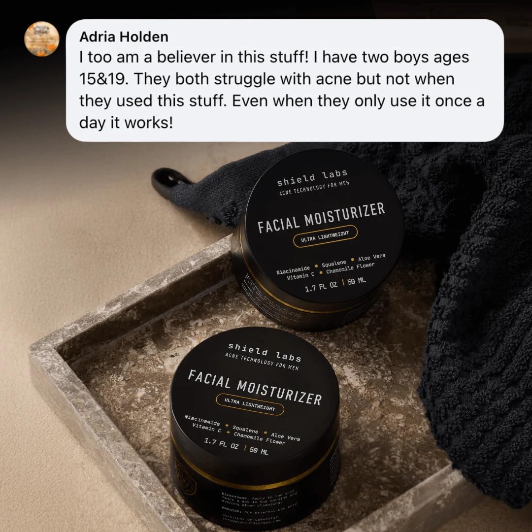 Shield applied during morning routine in bathroom for real-world, fast-absorbing use