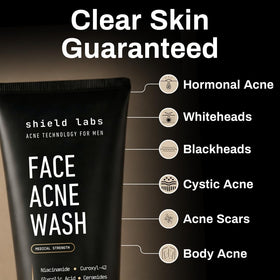 Shield label with ingredients list visible and clean formulation benefit