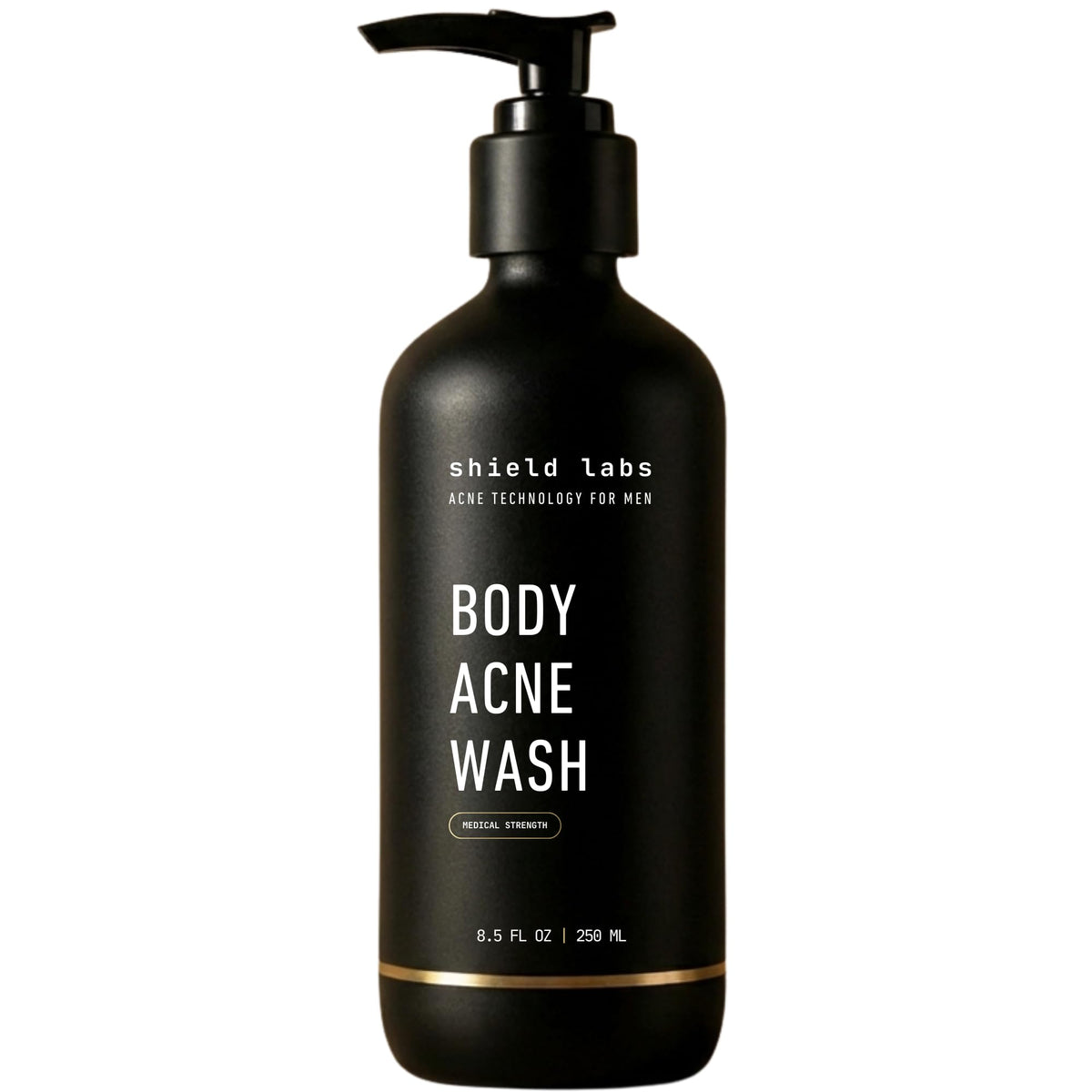 Shield front bottle showing unscented 8.5 oz label and benefit