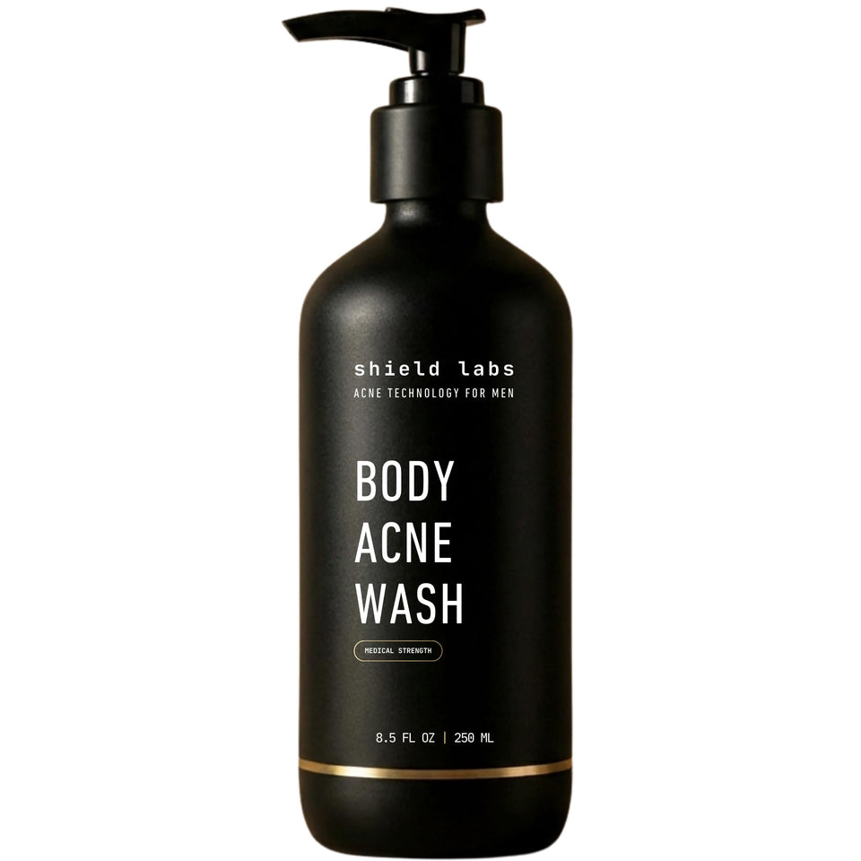 Shield front bottle showing unscented 8.5 oz label and benefit