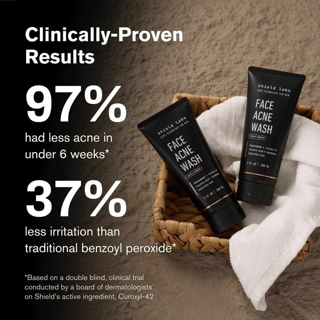 Shield three products lined up to show kit scale and complete daily regimen