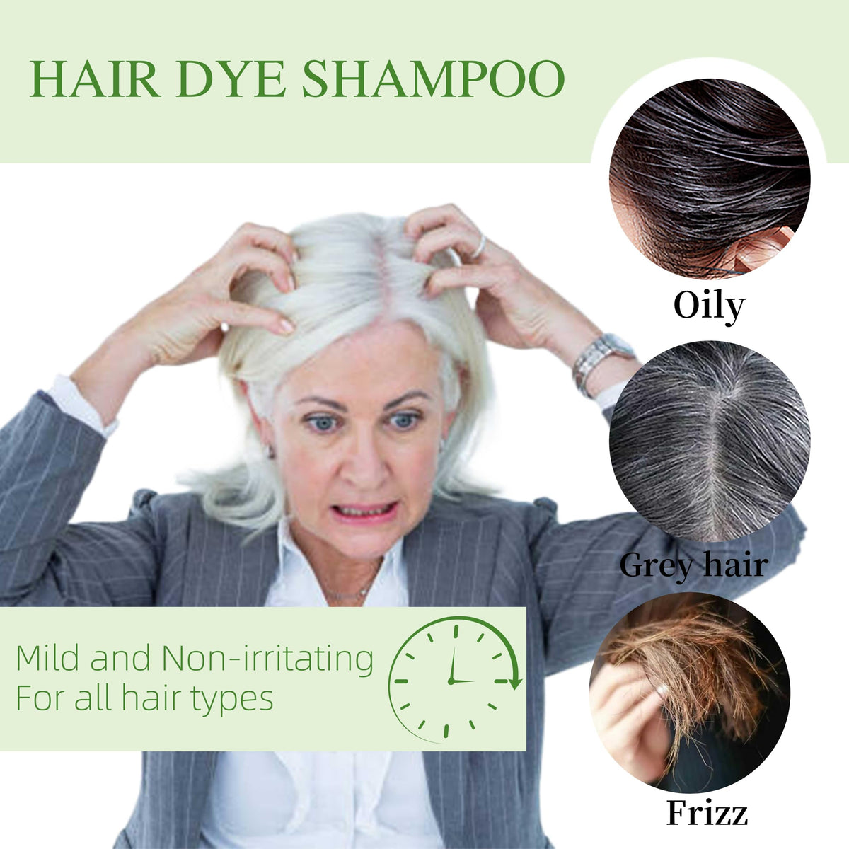 SHIHUANUO being applied in shower on wet hair demonstrating easy use