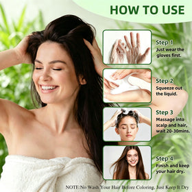 SHIHUANUO before and after image showing reduced gray and natural brown result benefit