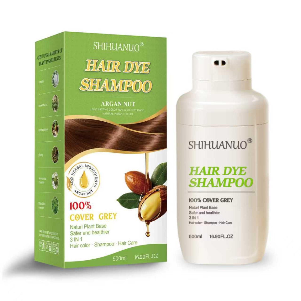 SHIHUANUO front bottle view showing dark brown 500ml for easy at-home coloring