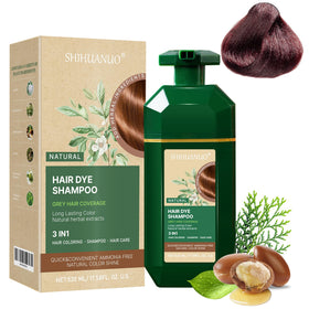 SHIHUANUO front packaging showing cherry brown color and benefit of easy use