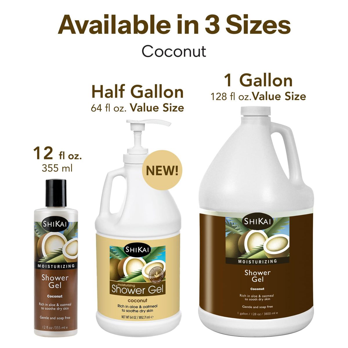 ShiKai label detail highlighting coconut, aloe, oatmeal ingredients and plant-based benefits