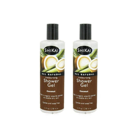 ShiKai front packaging showing two coconut shower gel bottles and clear labeling for moisturization