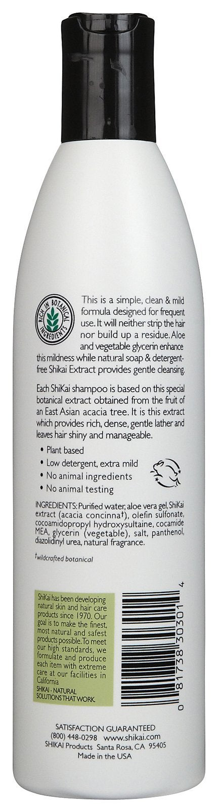 ShiKai shampoo pouring into hand with foam illustrating gentle lather