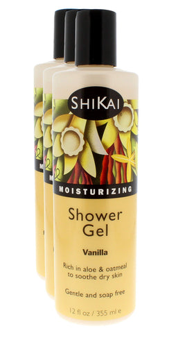 ShiKai front packaging showing vanilla shower gel and hydrating benefits