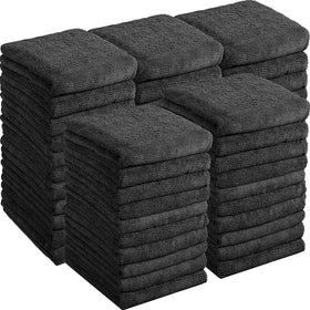 Shimeyao front packaging showing 40 black towels and bulk benefit