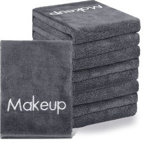 Shimeyao front packaging of 20 gray makeup towels showing quantity and neat stack