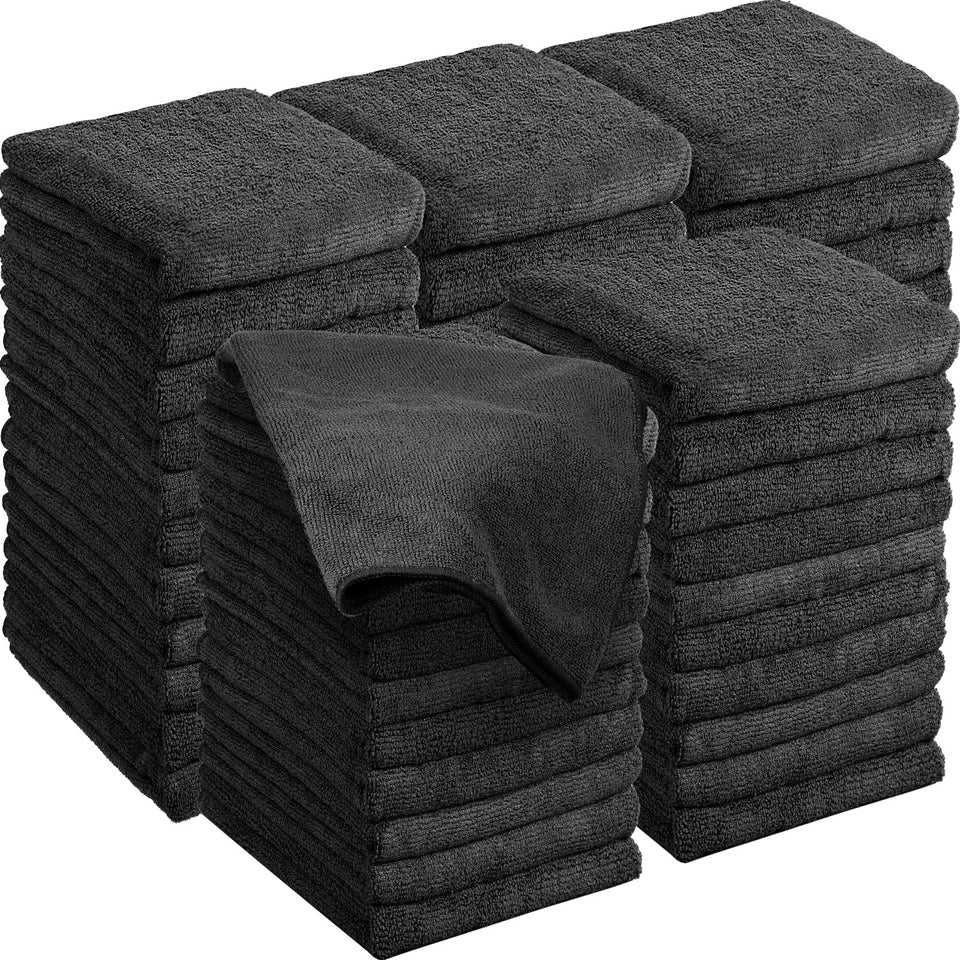 Shimeyao front packaging showing 48-pack black bleach proof towels for salons