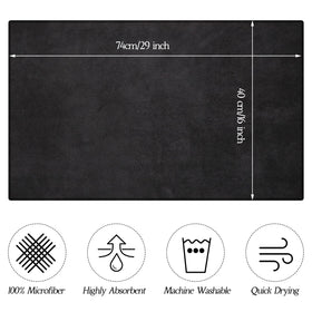 Shimeyao towel beside ruler showing 16x29 inch size clarity