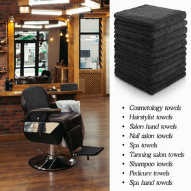 Shimeyao stacked towels in salon storage conveying bulk supply and professional readiness