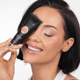 Shine BB Cream applied on half face showing natural coverage and smooth finish benefit