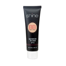 Shine BB Cream front packaging showing compact tube and shade name, quick routine benefit