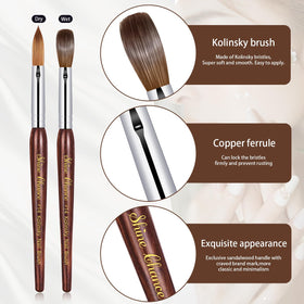 Shine Chance bristles close-up showing pure Kolinsky hair for smooth product pickup