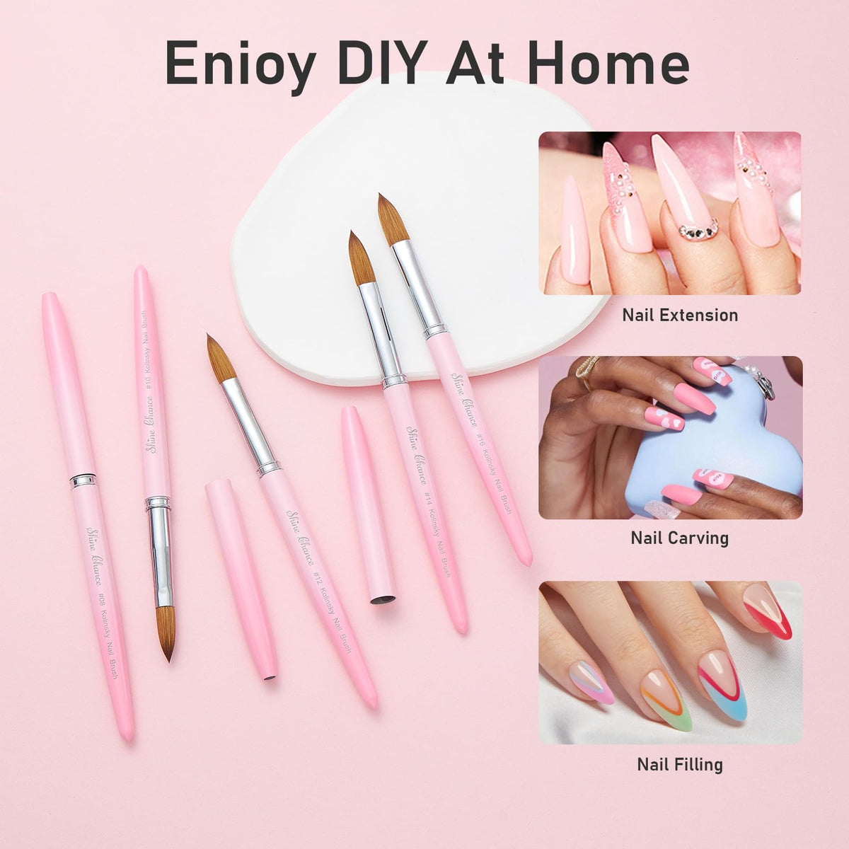 Shine Chance brush inside clear plastic tube for travel protection and hygienic storage