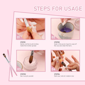 Shine Chance brush in use sculpting acrylic nail extension for smooth, even application